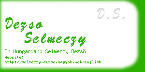 dezso selmeczy business card
