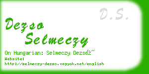 dezso selmeczy business card